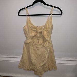 Front Tie Yellow Romper